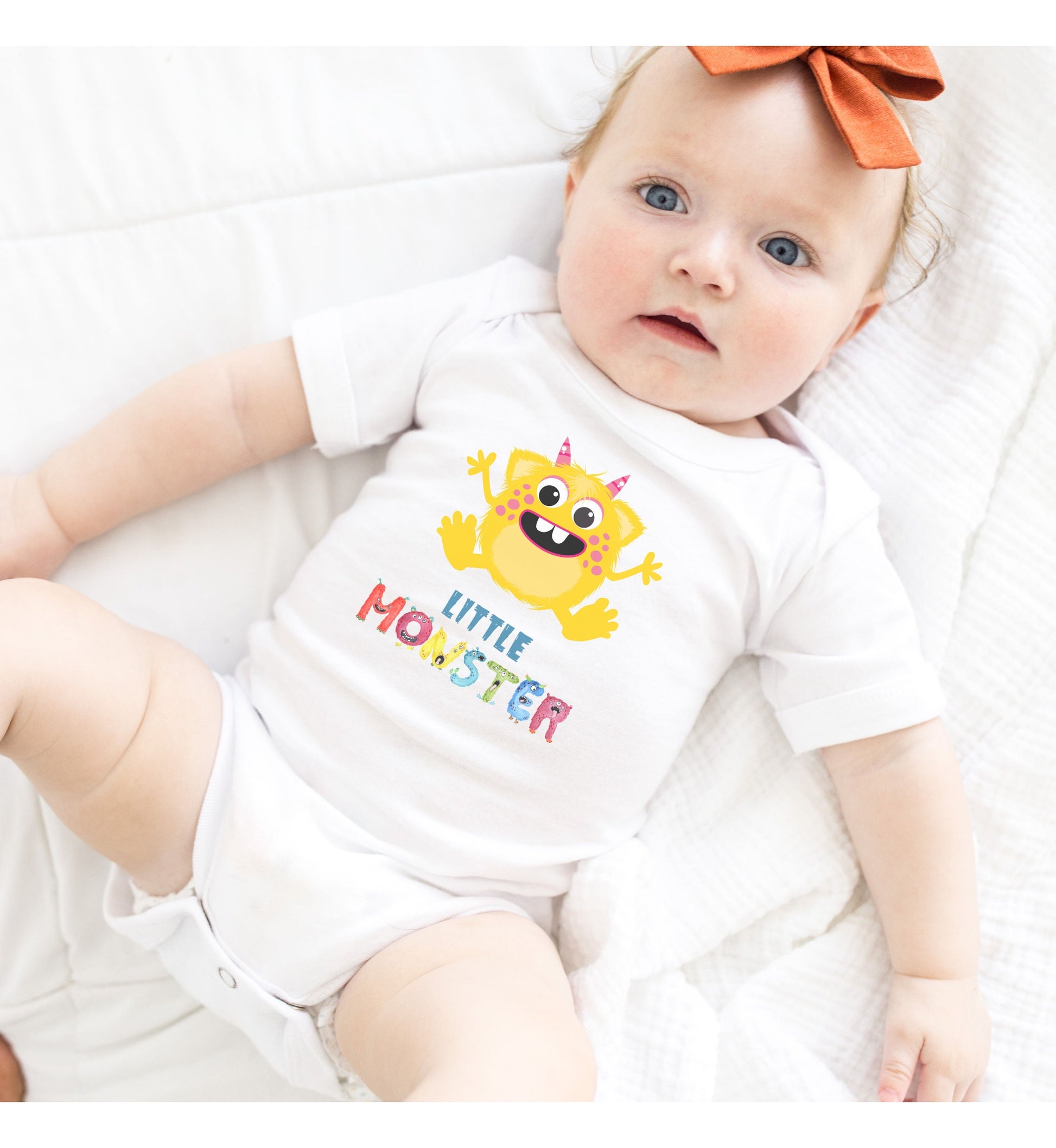 Little Monster Baby Infant Fine Jersey Bodysuit, Cute Baby Shower Gift, Funny Baby Onesie, Adorable Yellow Baby Monster Outfit