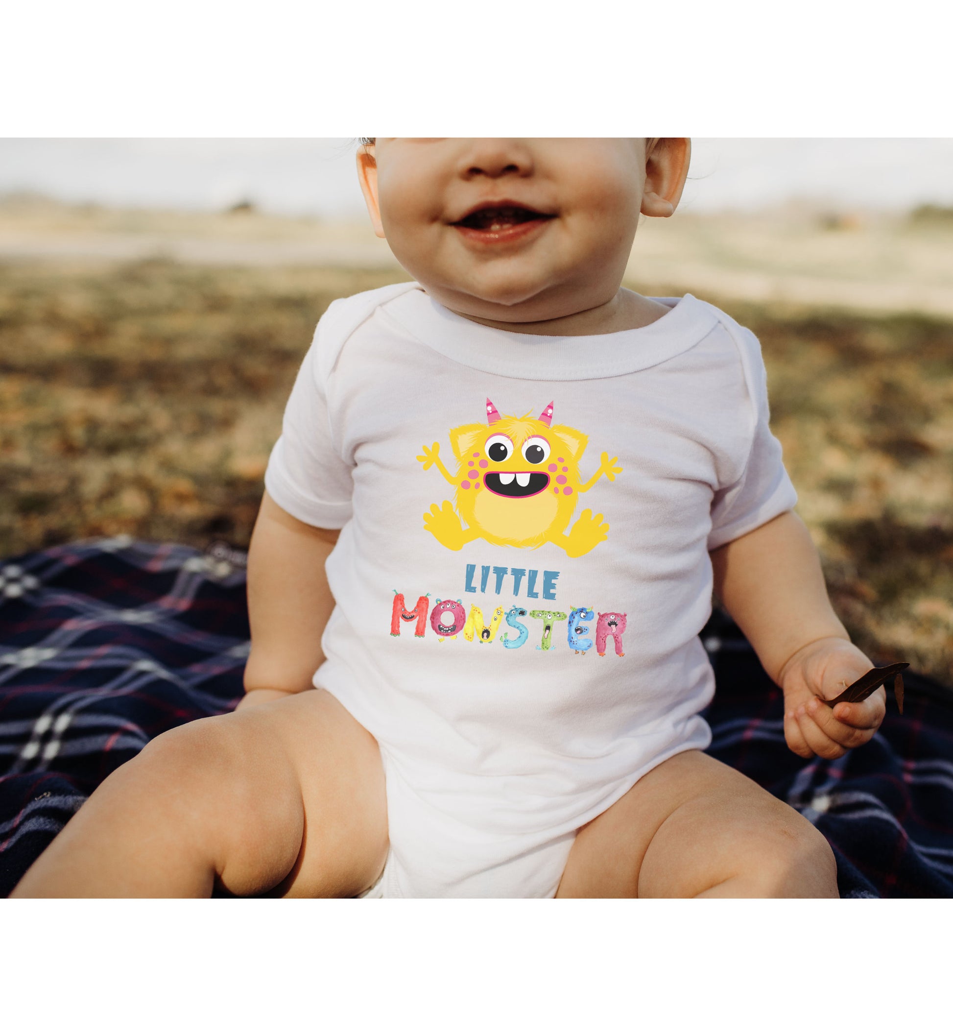Little Monster Baby Infant Fine Jersey Bodysuit, Cute Baby Shower Gift, Funny Baby Onesie, Adorable Yellow Baby Monster Outfit