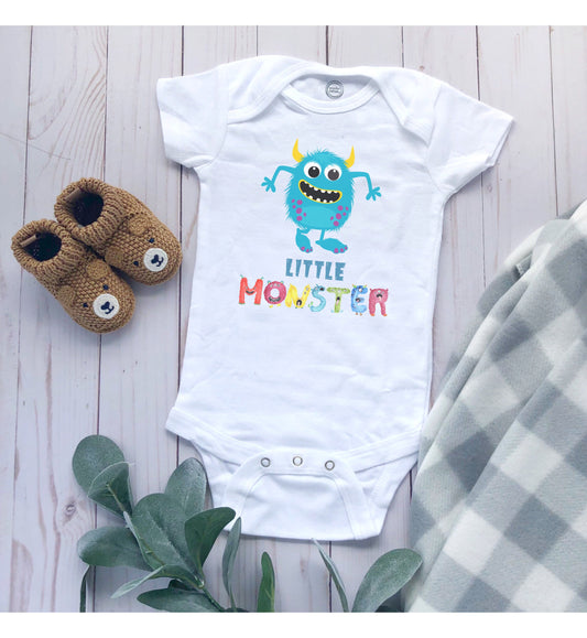 Little Monster Baby Infant Fine Jersey Bodysuit, Cute Baby Shower Gift, Funny Baby Onesie, Adorable Blue Baby Monster Outfit