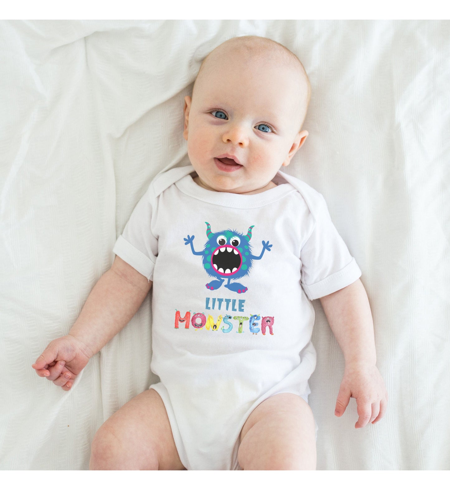 Little Monster Baby Infant Fine Jersey Bodysuit, Cute Baby Shower Gift, Funny Baby Onesie, Adorable Blue Baby Monster Outfit