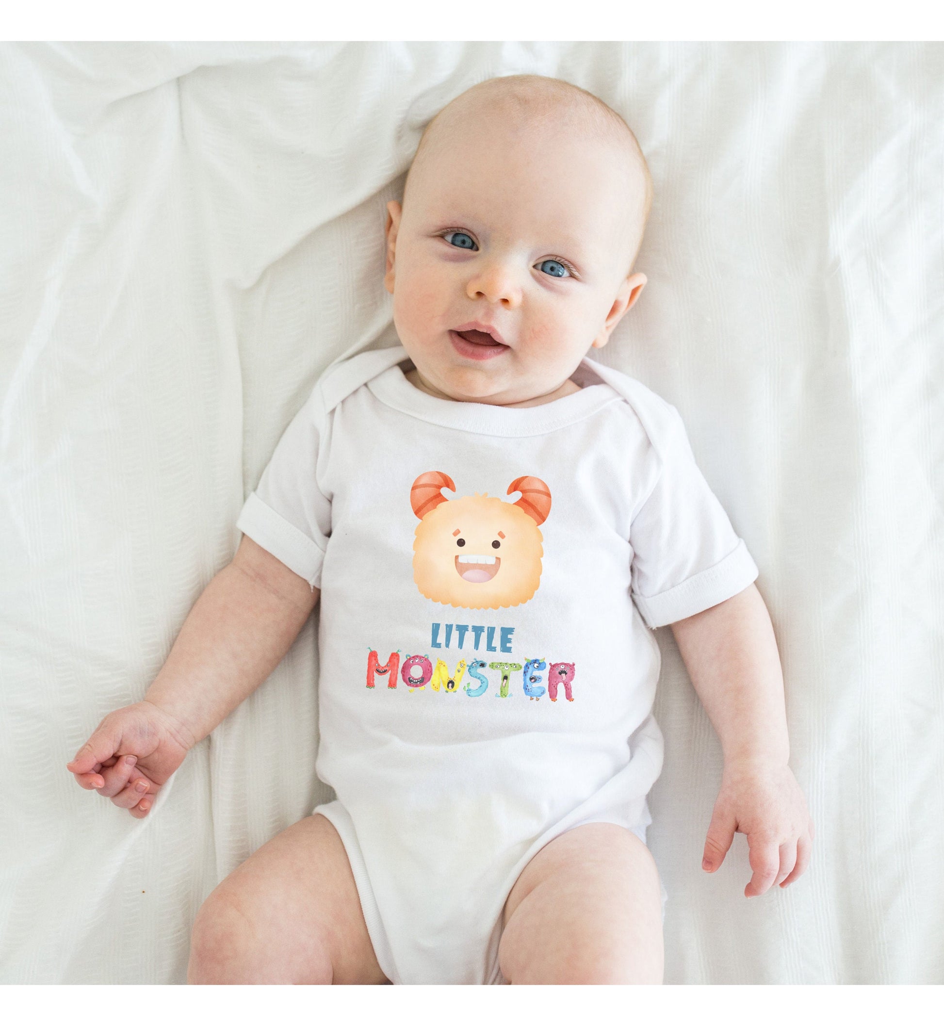 Little Monster Baby Infant Fine Jersey Bodysuit, Cute Baby Shower Gift, Funny Baby Onesie, Adorable Orange Baby Monster Outfit