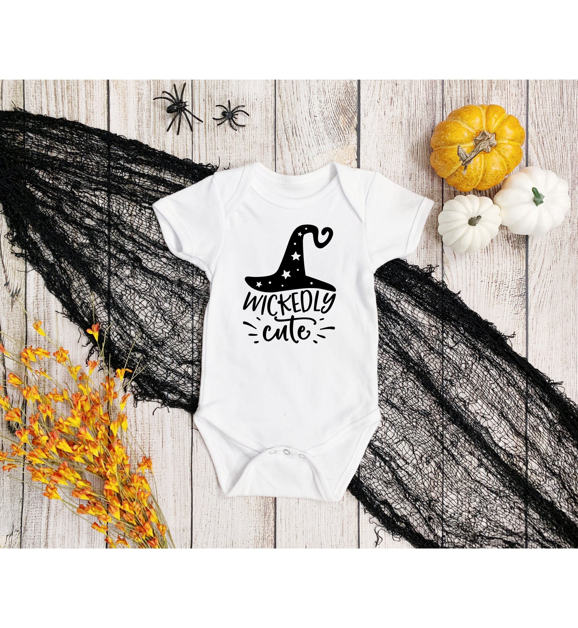 Wickedly Cute Infant Fine Jersey Bodysuit, Cute Baby Halloween Onsie, Autumn Themed Gift for Baby, Fall Baby Vibes