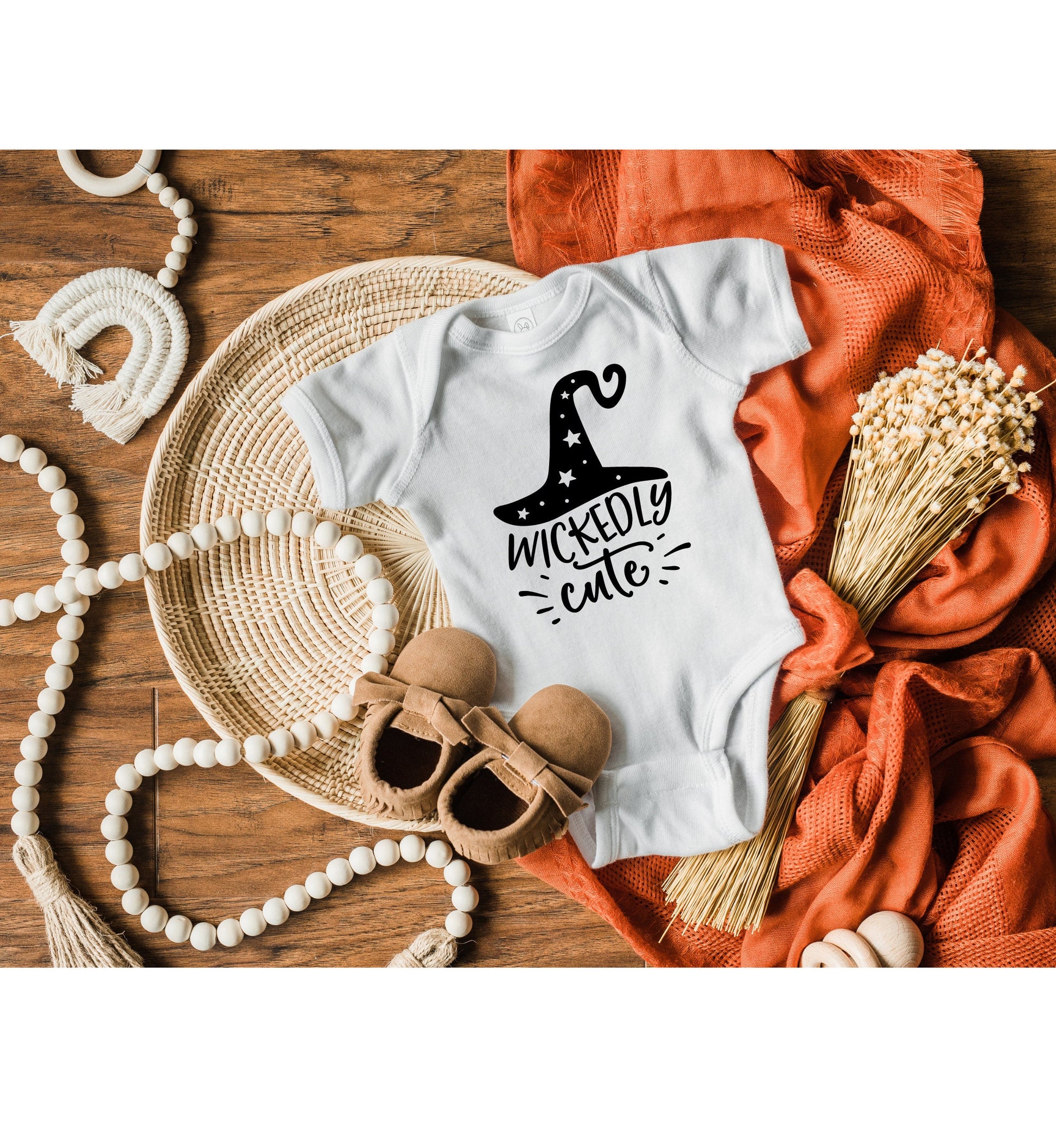 Wickedly Cute Infant Fine Jersey Bodysuit, Cute Baby Halloween Onsie, Autumn Themed Gift for Baby, Fall Baby Vibes