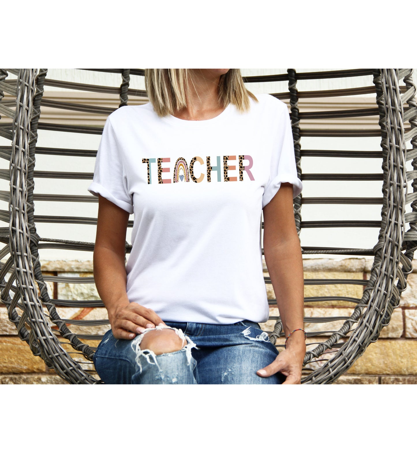Leopard Teacher Jersey Short Sleeve Tee, T-Shirt Designs for Teachers, Cute Teacher Shirts, Teacher Gift, Elementary School Teacher Shirt
