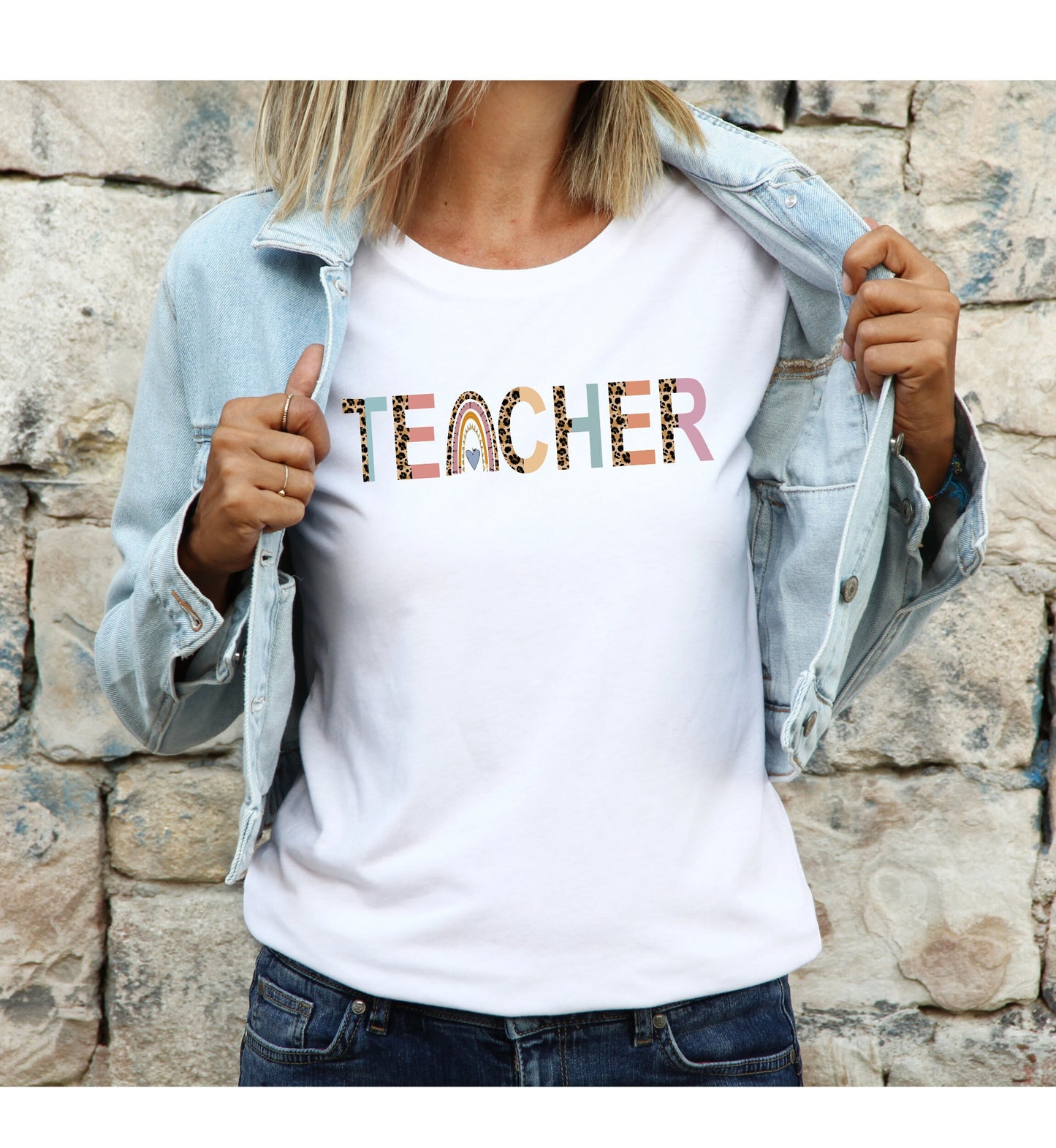 Leopard Teacher Jersey Short Sleeve Tee, T-Shirt Designs for Teachers, Cute Teacher Shirts, Teacher Gift, Elementary School Teacher Shirt