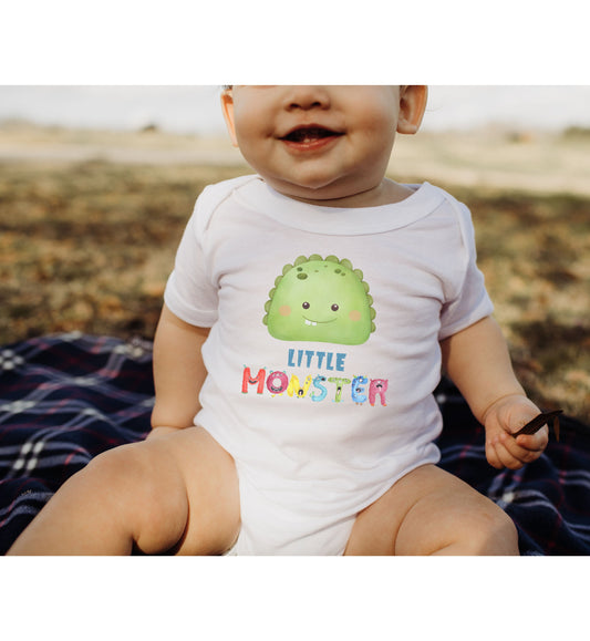 Little Green Monster Baby Infant Fine Jersey Bodysuit, Cute Baby Shower Gift, Funny Baby Onesie, Adorable Green Baby Monster Outfit