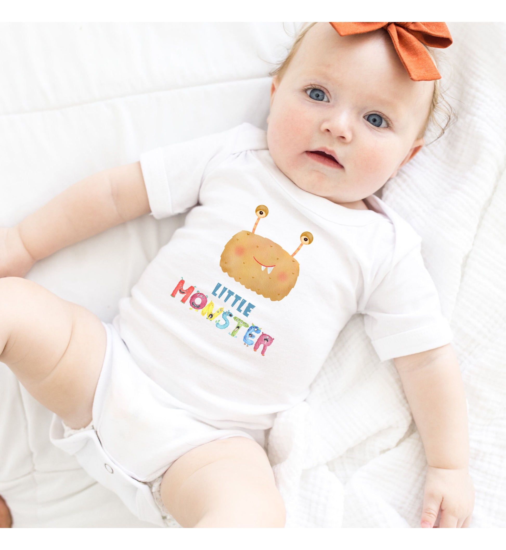 Little Monster Baby Infant Fine Jersey Bodysuit, Cute Baby Shower Gift, Funny Baby Onesie, Adorable Brown Baby Monster Outfit