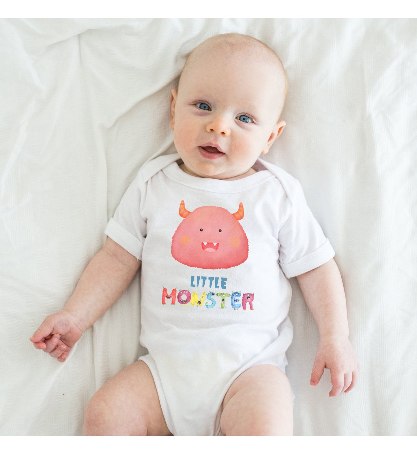 Little Monster Baby Infant Fine Jersey Bodysuit, Cute Baby Shower Gift, Funny Baby Onesie, Adorable Pink Baby Monster Outfit