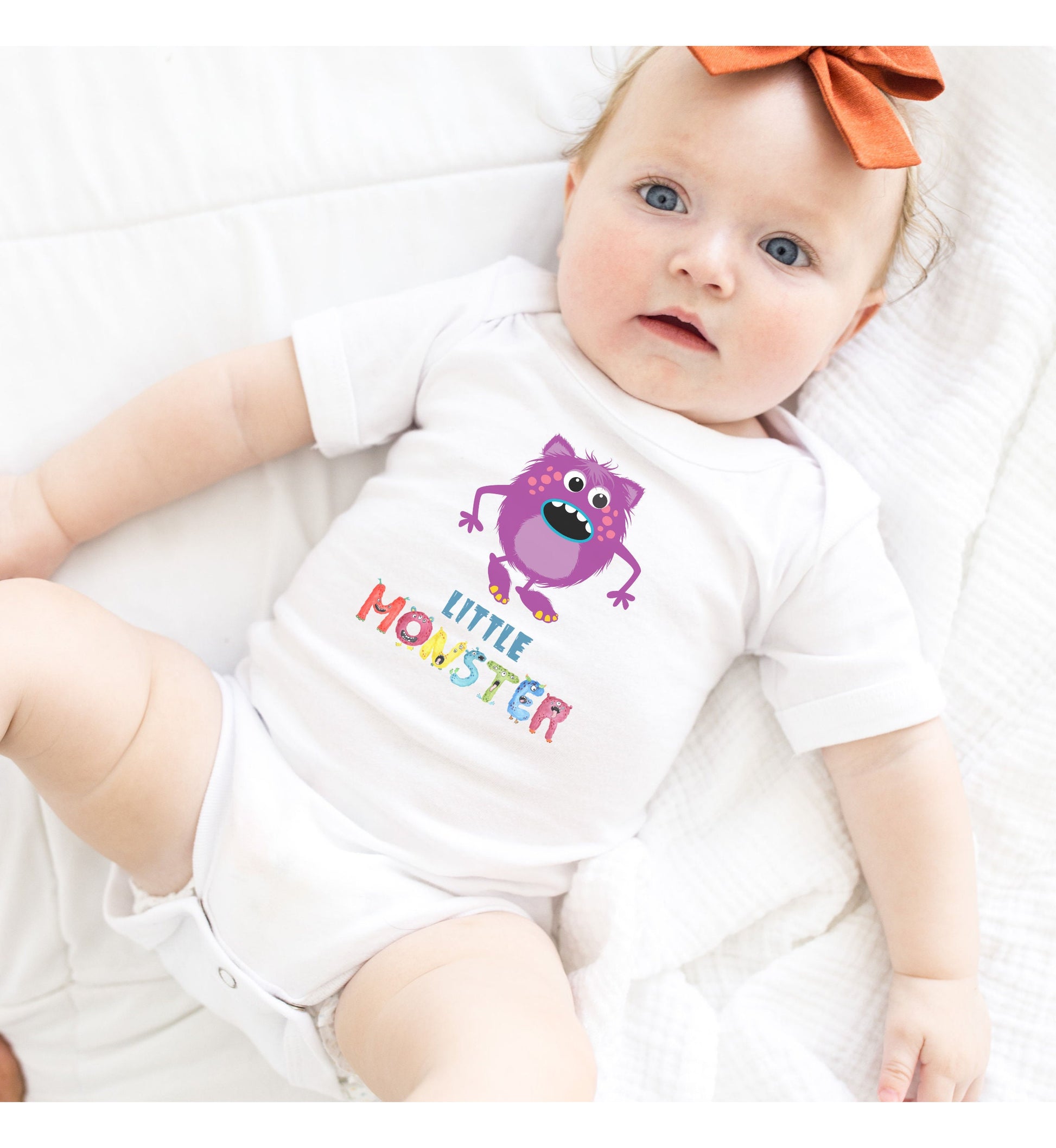 Little Monster Baby Infant Fine Jersey Bodysuit, Cute Baby Shower Gift, Funny Baby Onesie, Adorable Purple Baby Monster Outfit