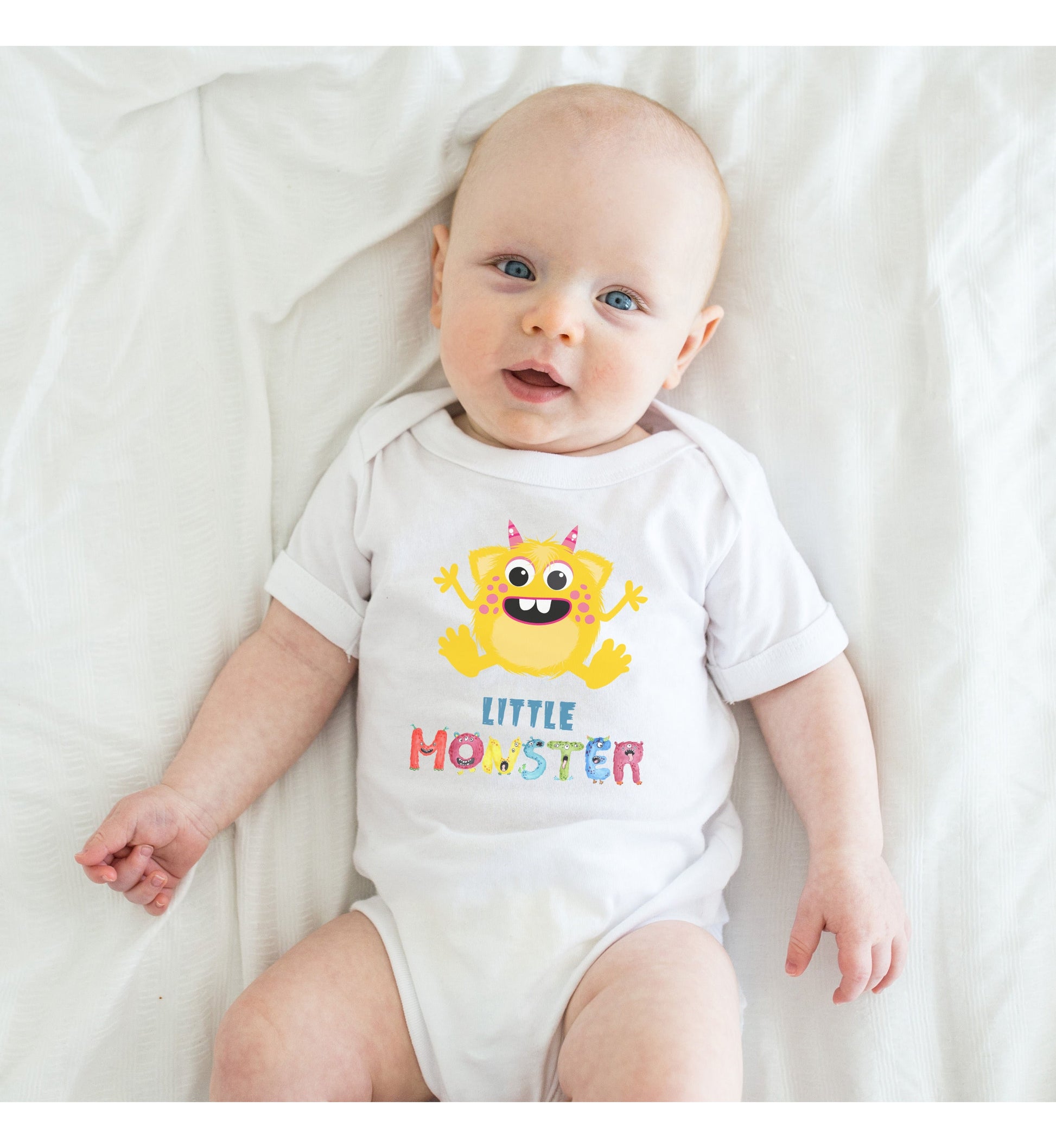 Little Monster Baby Infant Fine Jersey Bodysuit, Cute Baby Shower Gift, Funny Baby Onesie, Adorable Yellow Baby Monster Outfit