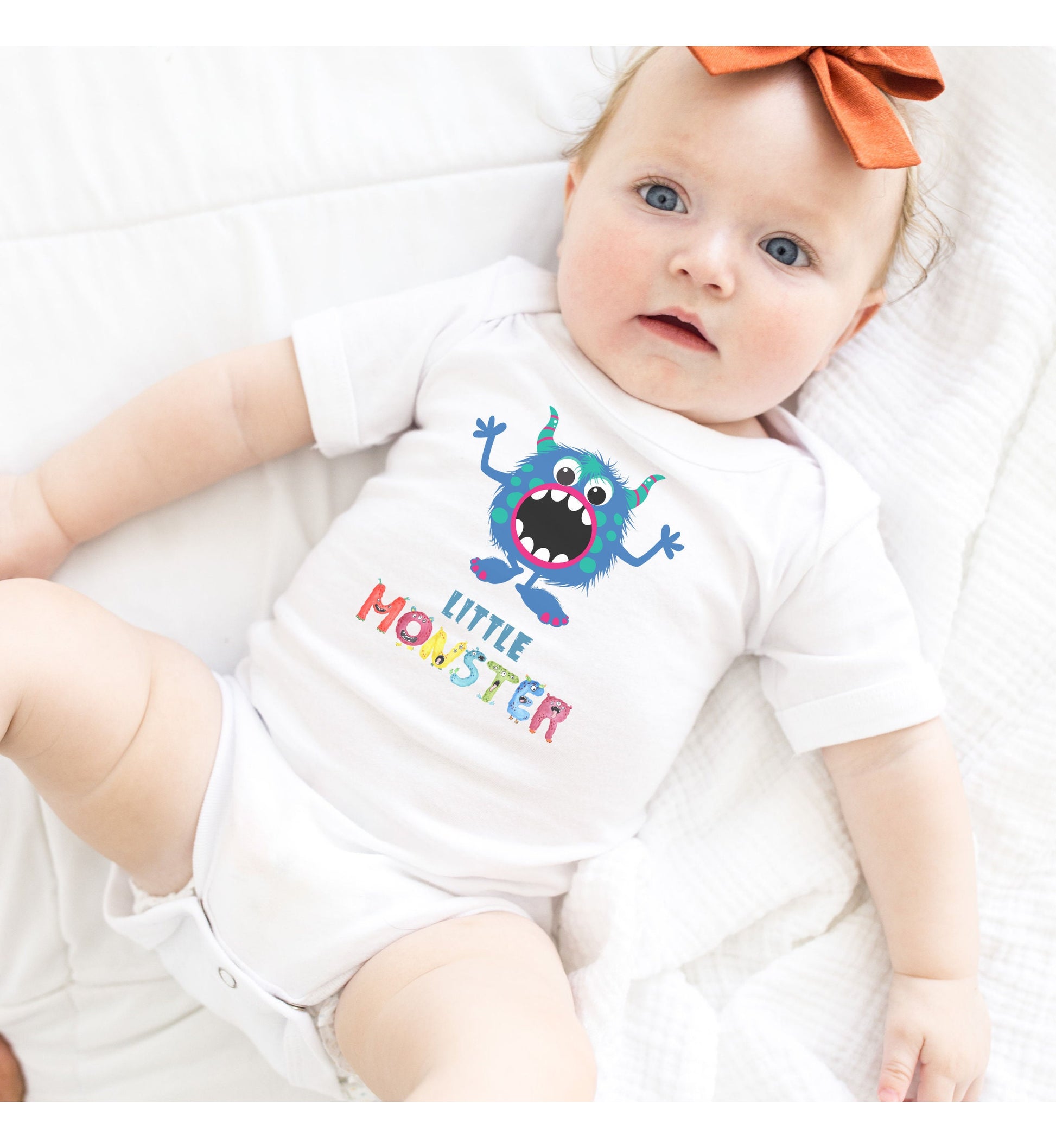 Little Monster Baby Infant Fine Jersey Bodysuit, Cute Baby Shower Gift, Funny Baby Onesie, Adorable Blue Baby Monster Outfit