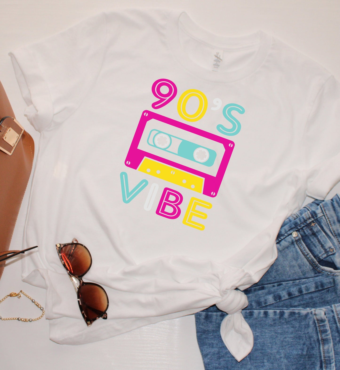 90's Vibe Unisex Jersey Short Sleeve Tee, Fluorescent Neon Retro 90's T-Shirt for Men or Women, 90's Nostalgia Rap Tee