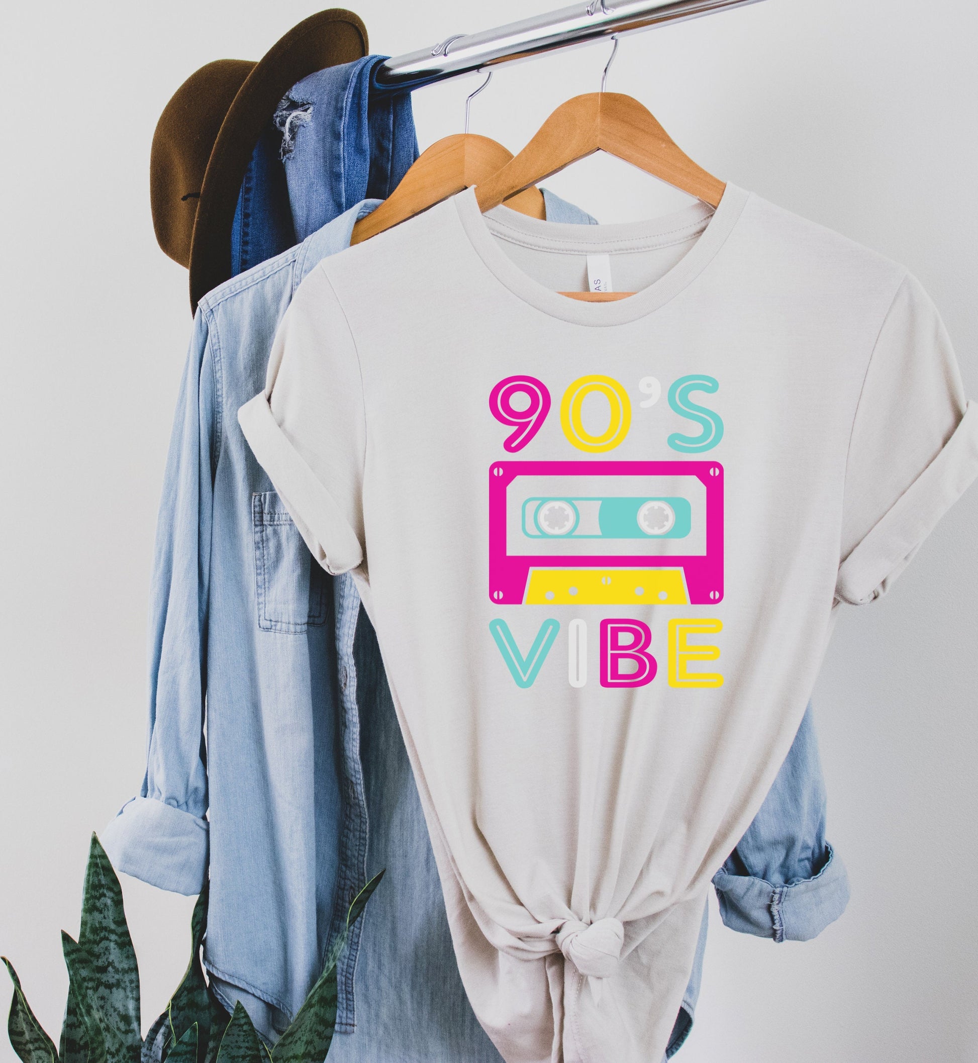 90's Vibe Unisex Jersey Short Sleeve Tee, Fluorescent Neon Retro 90's T-Shirt for Men or Women, 90's Nostalgia Rap Tee