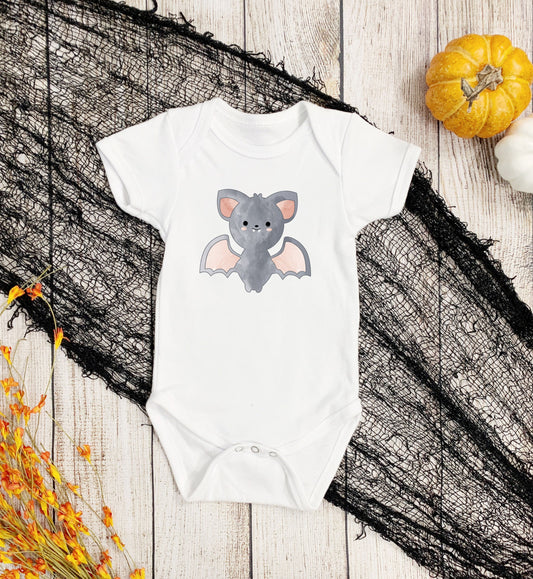 Watercolor Halloween Bat Infant Fine Jersey Bodysuit, Cute Baby Bat Fall Onesie, Bats Halloween Baby Onsie Gift